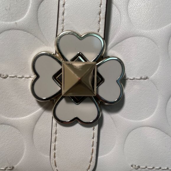 Kate Spade Kaci Floral Embossed Tote Off White Studded - Picture 2 of 14